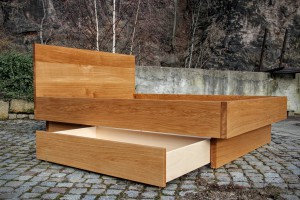 Schlafzimmer Möbel Tischlerei Dresden Bio Massivholz Bett Ehe Doppelbett metallfrei Bettkasten Schubkasten Stauraum
