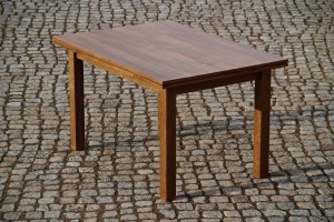 Küchentisch maßgefertigt Holzmuster geräucherte Eiche Massivholz Möbel Tischlerei Dresden