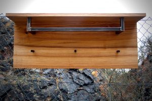 Garderobe aus Massivholz Esche Rohstahl Kleiderstange Möbel Dresden