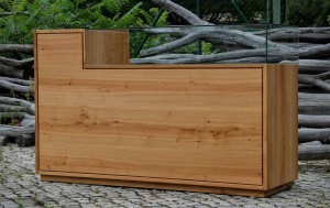 Ladenbau Tresen Eiche Massivholz Empfangstresen Praxismöbel Tischlerei Dresden Naturmöbel Biomöbel aus Echtholz