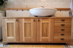 Spa Waschtisch aus Holz Massivholzmöbel Badmöbel Eiche Tischlerei Sinnesmagnet Dresden