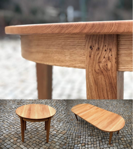 Runder-Auszieh-Tisch Kulissenauszug Eiche Massivholz Massivholzmöbel