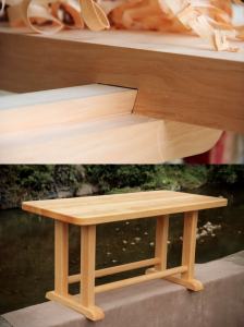 Couchtisch mit Gratleiste Erle Massivholz