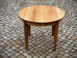 Runder Tisch zum Ausziehen verlängerbar mit Einlegeplatten Eiche Möbel