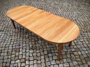 Runder Tisch zum Ausziehen verlängerbar mit Einlegeplatten Eiche Möbel