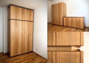 Hoher Kleiderschrank mit Aufsatz Massivholz Möbeltischlerei Dresden