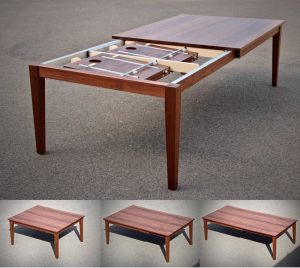 Esstisch aus Massivholz Nussbaum ausziehbar verlängerbar 130x160cm Massivholzmöbel nach Maß Möbel Tischlerei Dresden