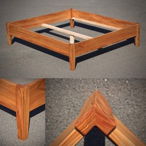 Ehe-Bett aus Rüster Massivholz Möbel Tischlerei Sinnesmagnet