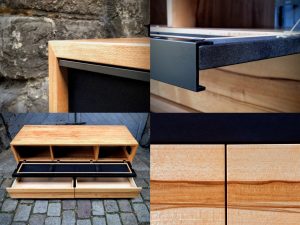 HiFi-Lowboard Phonomöbel Stereoanlage Multimedia-Möbel Kernbuche