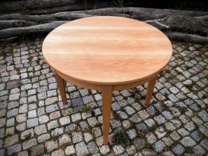 Runder Tisch aus Buche verlängerbar zum Ausziehen oval Massivholz Möbel Dresden