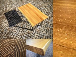 Tisch aus Robinie mit Waldkante Massivholz mit Baumkante Unikat schönes Holzbild