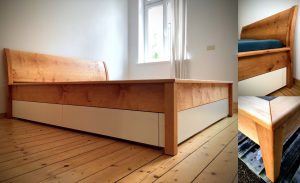 Bett mit Schubkästen Erle Massivholz Möbel Tischlerei Dresden