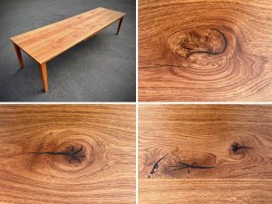 Gebürstete Eiche Auszieh-Tisch Eiche Massiv-Holz