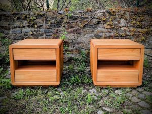 Nachttisch metallfrei Massivholz Schubladen