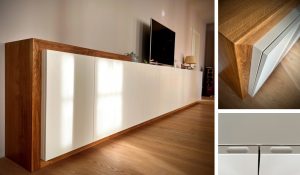 Sideboard weiß lackiert mit Eiche TV-Media- Lowboard