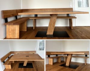 Tisch mit Mittelfuss Eckbank