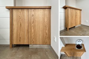 Wäscheschacht-Verkleidung Bad-Möbel aus Holz