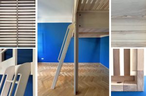 Hochbett nach Maß, weißgeöltes Massiv-Holz