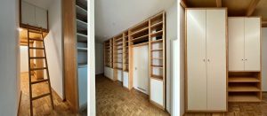 Viel Stauraum auf engem Raum Zwischenboden Regal und Garderobe